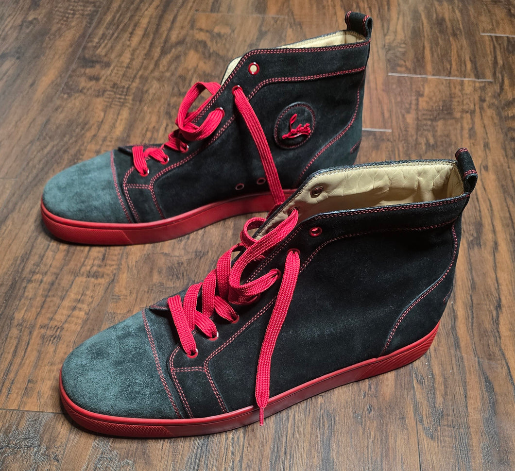 Christian Louboutin Red Bottom High-Top Suede Shoes(Mens13)(46)