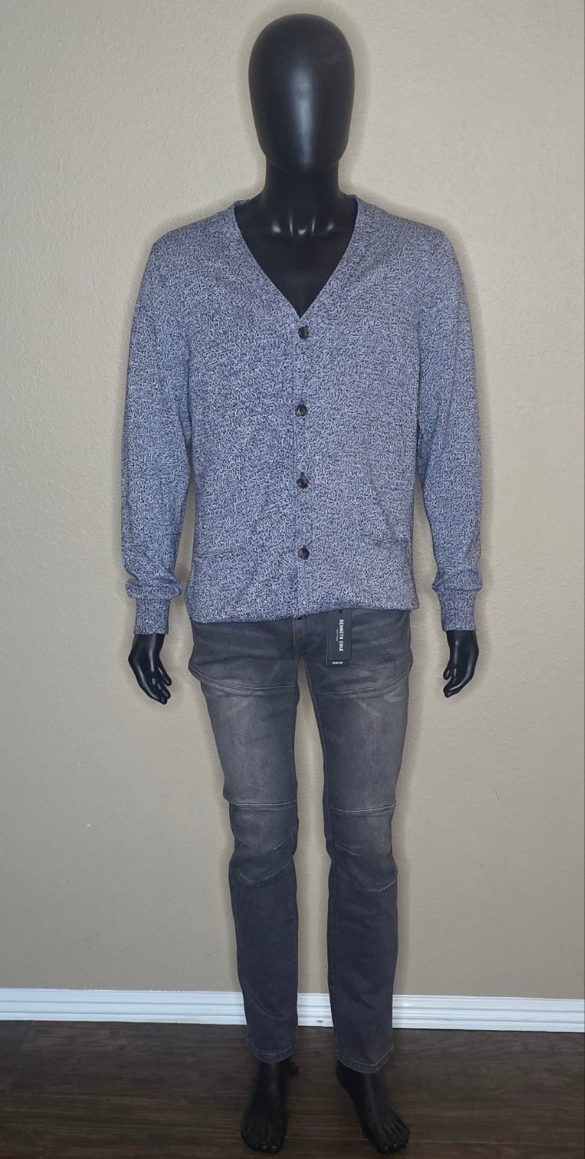 1901 Long-Sleeve Button-Down 2Front Pocket Sweater(MensXL)