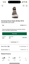 Load image into Gallery viewer, Converse 70&quot;Hi &quot;CARHARTT WIP&quot; Shoes/Mens13!
