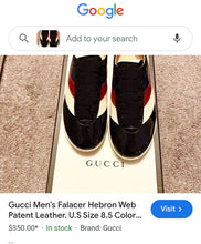 Load image into Gallery viewer, GUCCI Falacer Hebron Web Patent Leather Shoes/Mens     (US 9)!
