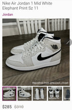 Load image into Gallery viewer, Nike Air Jordan 1 Mid White Elephant Print Shoes(Mens13)
