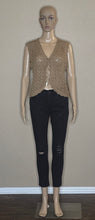 Load image into Gallery viewer, Shein Sheer Nit Cardigan V- Neck Crochet Sweater Vest Top(Lrg)
