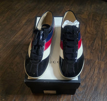 Load image into Gallery viewer, GUCCI Falacer Hebron Web Patent Leather Shoes(MensUS9)

