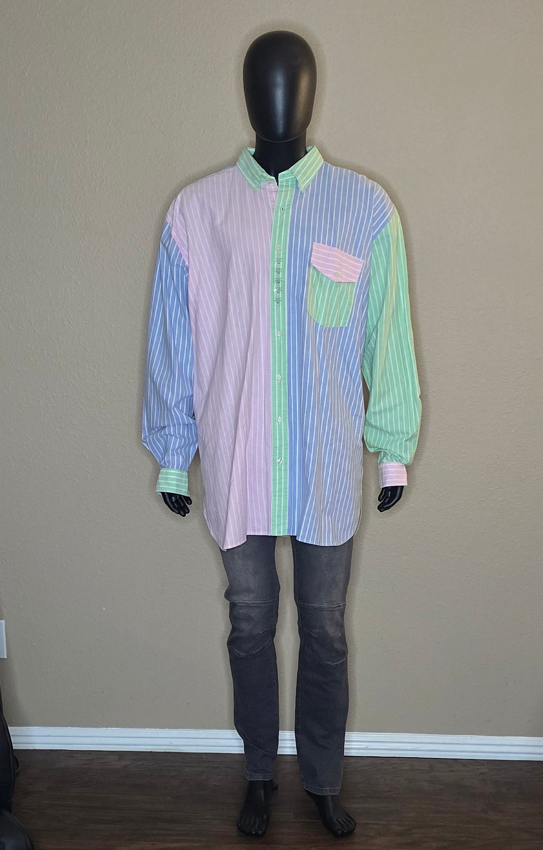 Ralph Lauren Polo(Big & Tall) Long-Sleeve Button-Down Pin- Striped Shirt(Mens2XLT)