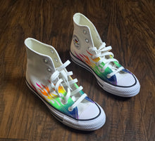 Load image into Gallery viewer, Converse All-Star Pride High " White Chaos Fushsia Shoes(JuniorsB3)G4.5)
