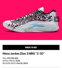 Load image into Gallery viewer, Jordan Zion 3 NRG &quot;Z-3D&quot; Shoes(Mens10.5)

