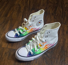 Load image into Gallery viewer, Converse All-Star Pride High " White Chaos Fushsia Shoes(JuniorsB3)G4.5)
