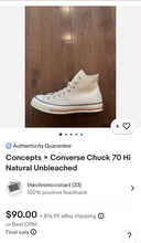 Load image into Gallery viewer, Concepts x Converse Chuck Taylor&#39;s 70 HiNatural unbleached Shoes(Mens13)

