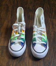 Load image into Gallery viewer, Converse All-Star Pride High " White Chaos Fushsia Shoes(JuniorsB3)G4.5)
