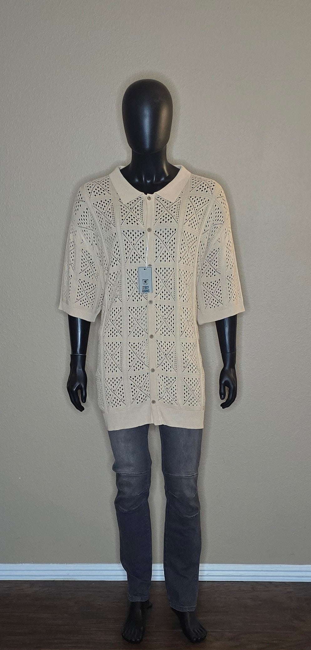 Stacey Adams (Big & Tall) 100% Rayon Shortsleeved Shirt(Mens4XL)