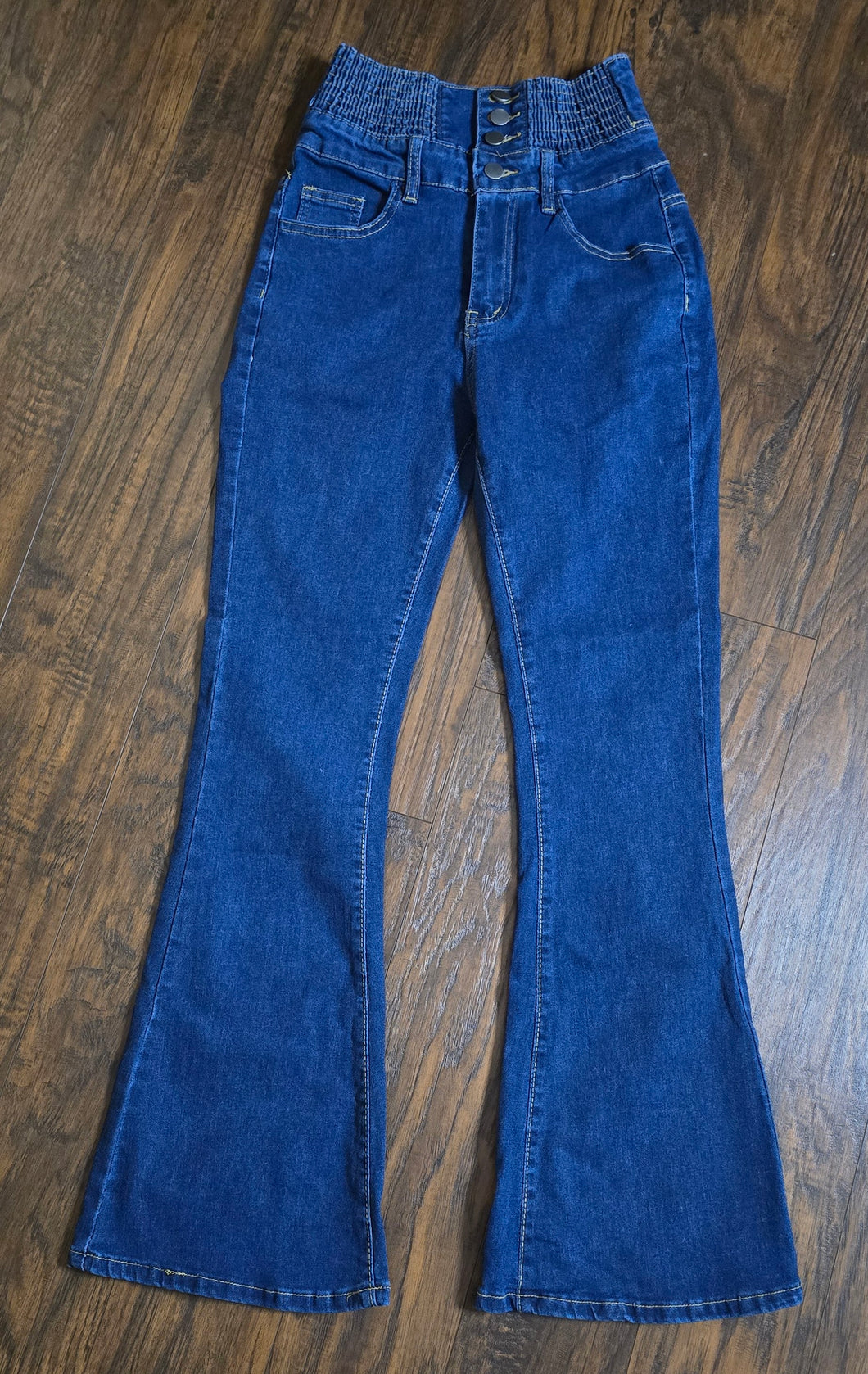 4 Button Waistline Bell Bottom Jeans(SizeSmall)