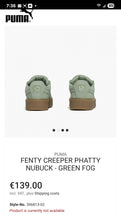 Load image into Gallery viewer, Puma Fenty Creeper Phatty Nubuck-Fog Green Shoes(Kids(4)&amp;(5)
