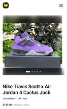 Load image into Gallery viewer, Nike Travis Scott x Air Jordan 4 Cactus Jack( Women&#39;s 8)
