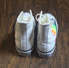 Load image into Gallery viewer, Converse All-Star Pride High " White Chaos Fushsia Shoes(JuniorsB3)G4.5)
