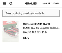 Load image into Gallery viewer, Converse 70&quot;xo Demin Tears Black Shoes(Mens13)
