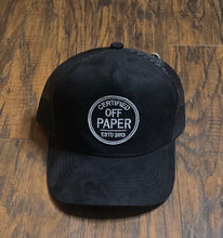 Load image into Gallery viewer, OFF PAPER Black Suede Face SnapBack
