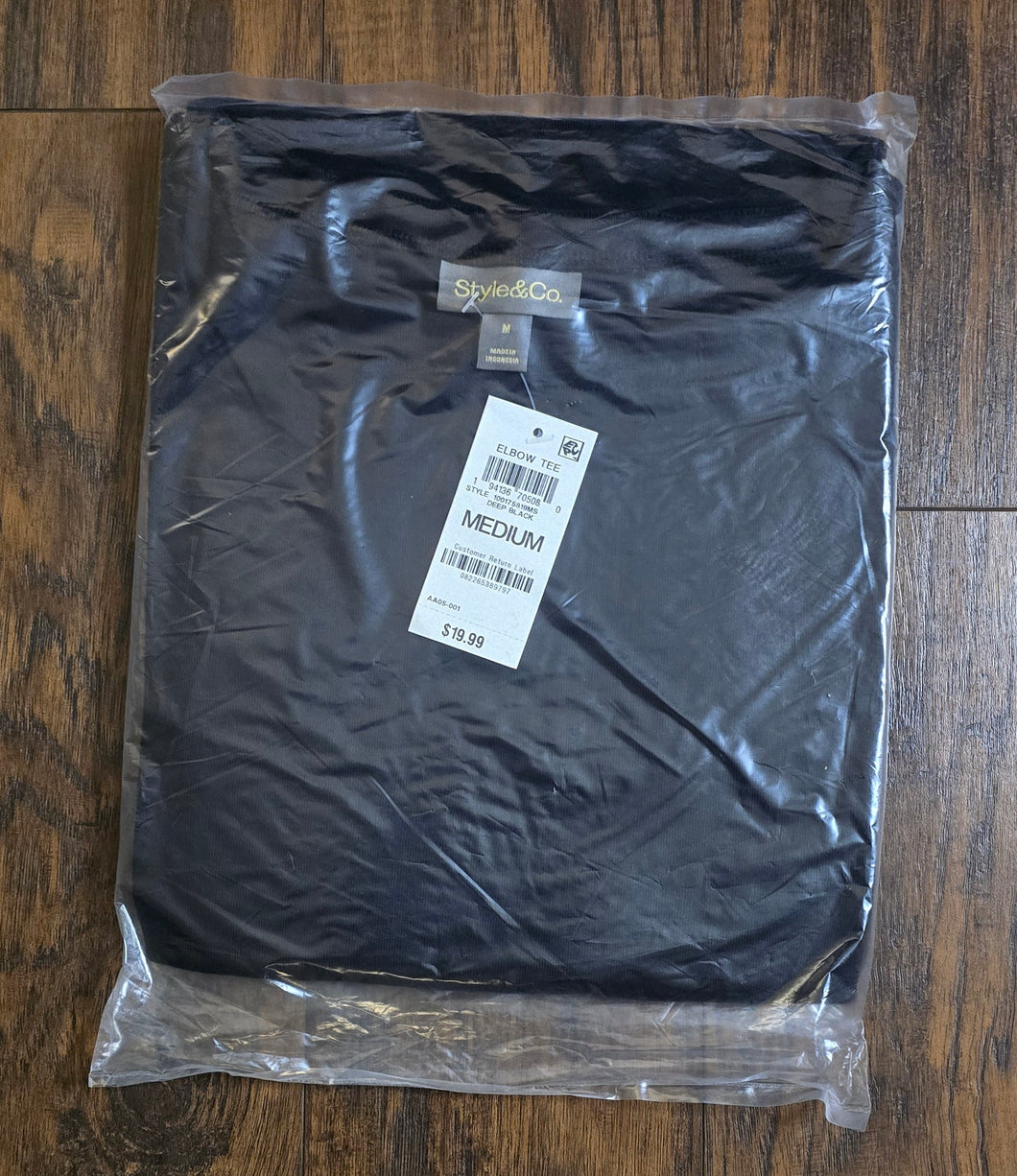 Style & Co. Elbow Tee/Top(SizeMed)