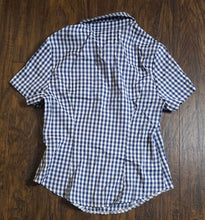 Load image into Gallery viewer, Shein Shortsleeved Button-Down Checkerboard Blouse(Sm/4US)
