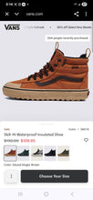 Load image into Gallery viewer, Vans Sk8-Hi Waterproof insulated Glazed Finger Brown Shoes(Mens13)
