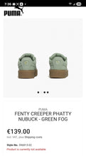 Load image into Gallery viewer, Puma FENTY CREEPER PHATTY NUBUCK-Fog Green Shoes(4)&amp;(5)
