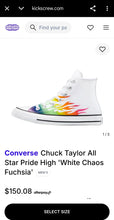 Load image into Gallery viewer, Converse All-Star Pride High " White Chaos Fushsia Shoes(JuniorsB3)G4.5)
